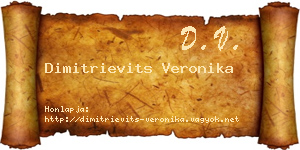 Dimitrievits Veronika névjegykártya